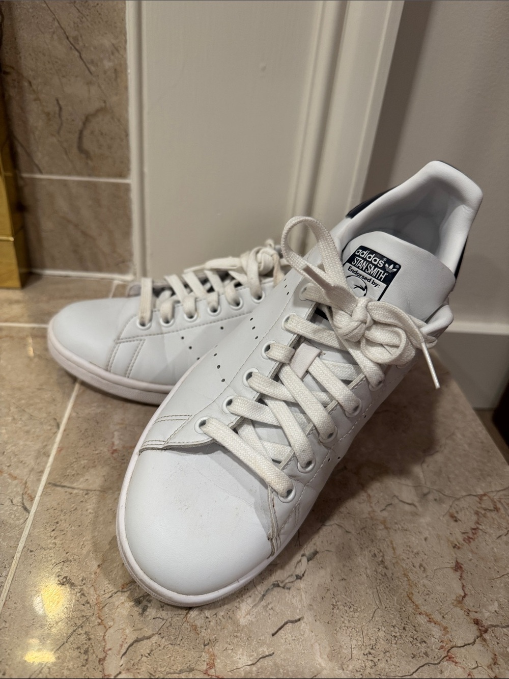 adidas Stan Smith White Low-Top Leather Athletic Sneakers